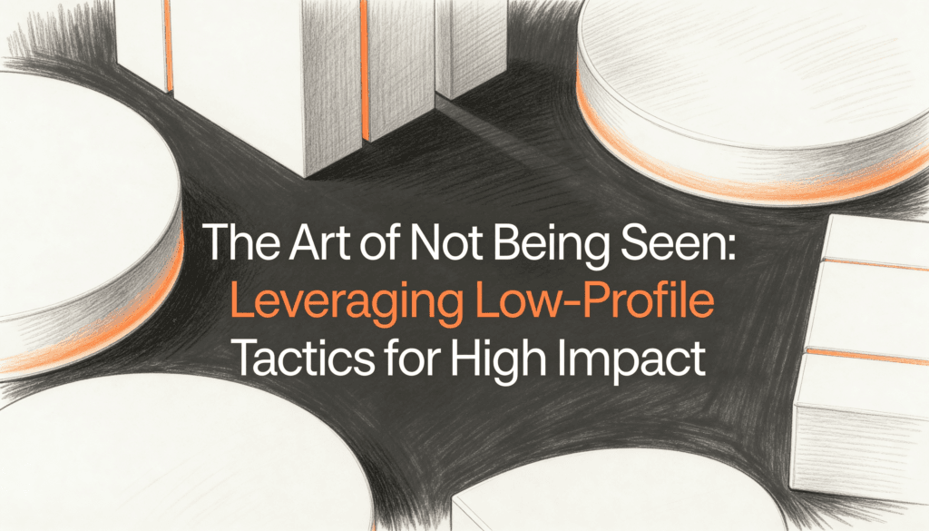 The Art of Not Being Seen- Leveraging Low-Profile Tactics for High Impact