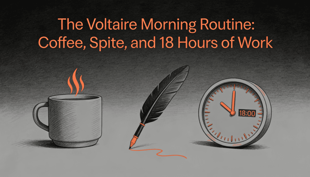 The Voltaire Morning Routine- Coffee, Spite, and 18 Hours of Work